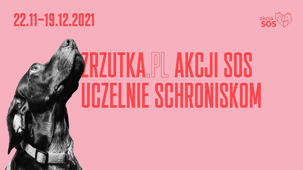 Akcja SOS – Uczelnie Schroniskom (baner z tekstem)