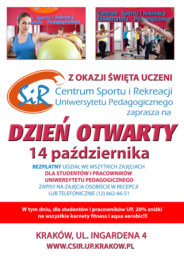 Dzień otwarty Centrum Sportu i Rekreacji - 14 października 2016 r.