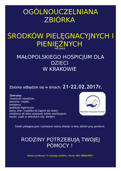 2017022122 zbiorka na Malopolskie Hospicjum dla Dzieci m