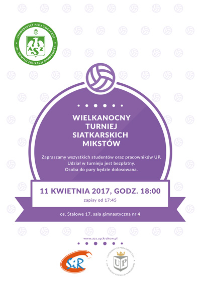 Plakat informujący o Wielkanocnym Turnieju Siatkarskich Mikstów, 11 kwietnia 2017 r.