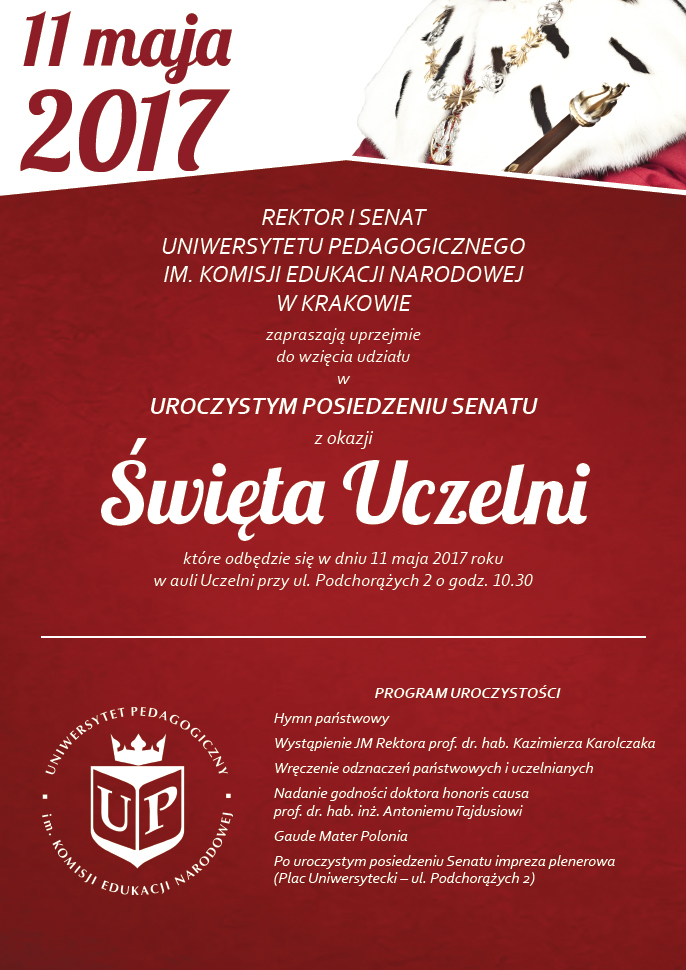 Święto Uniwersytetu Pedagogicznego – 11 maja 2017 r. (plakat)