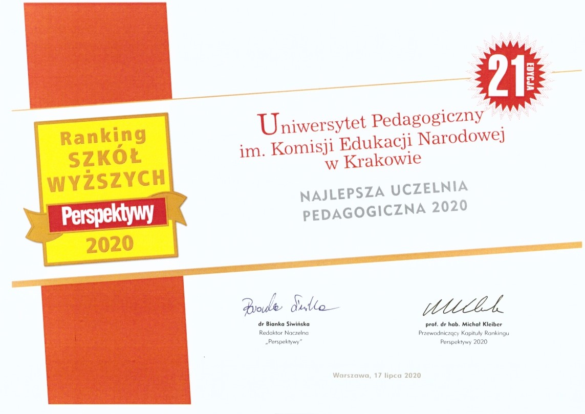 Uniwersytet Pedagogiczny najlepszą uczelnią pedagogiczną w Polsce (dyplom)