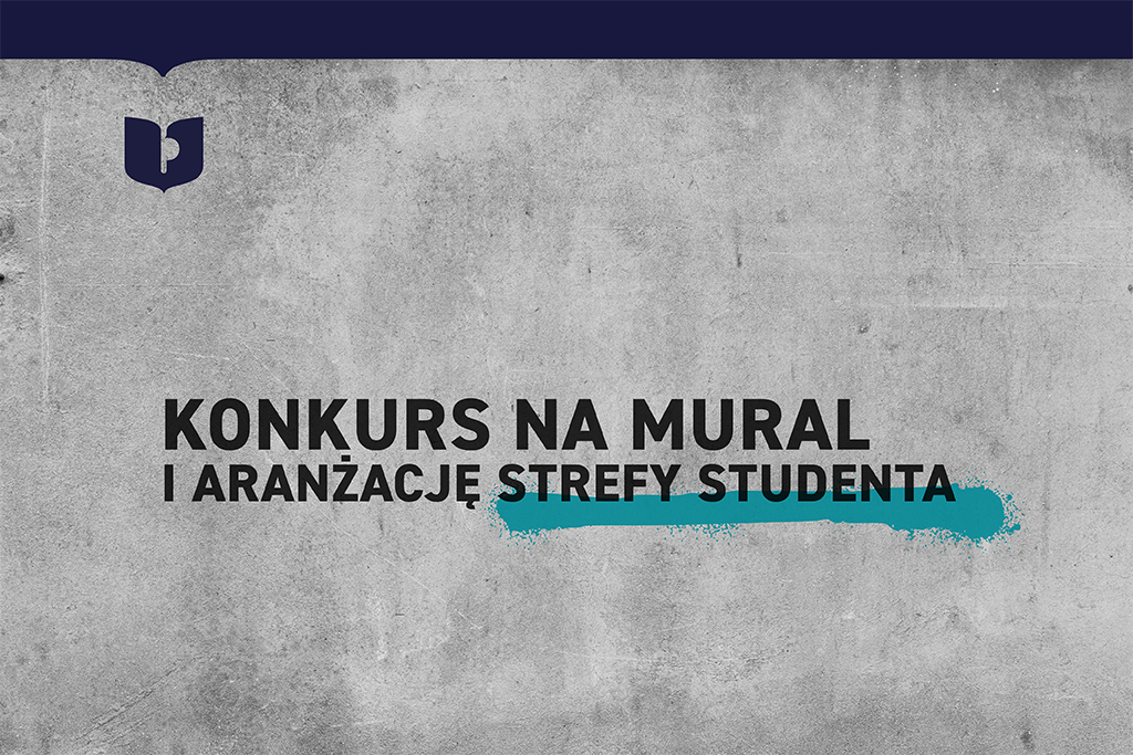 tekst konkurs na mural na betonowej ścianie