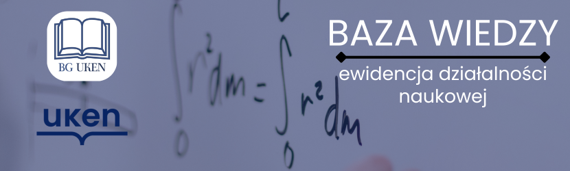 logo BG UKEN, sygnet uniwersytecki; tekst: Baza Wiedzy: ewidencja działalności naukowej