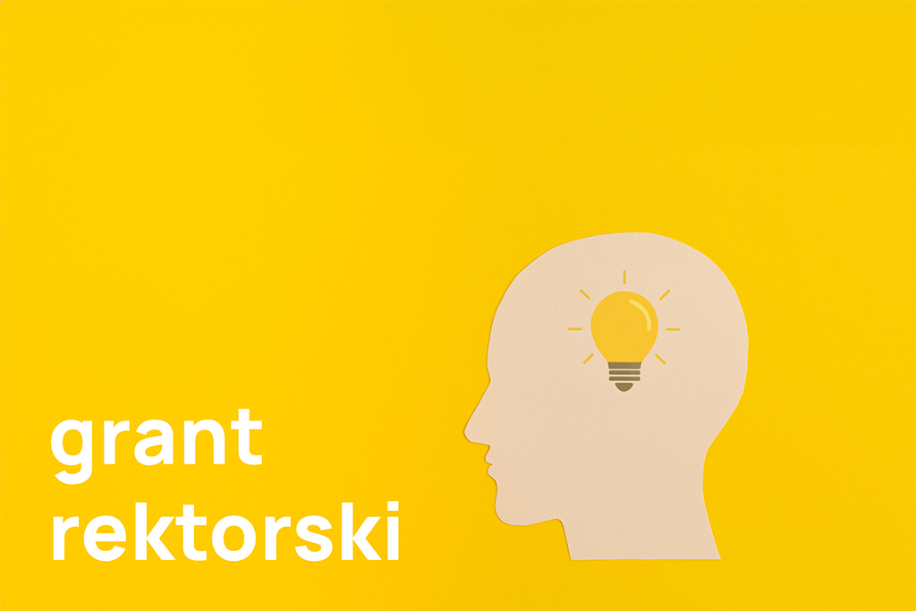 głowa pełna pomysłów, napis: grant rektorski