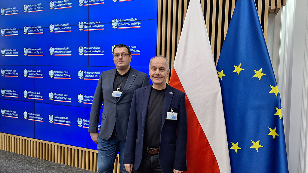 Prof. dr hab. Tomasz Szemberg, Dyrektor Instytutu Matematyki UKEN, oraz dr hab. Piotr Pokora, prof. UKEN, Przewodniczący Rady Dyscypliny Matematyka