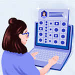 dziewczyna przy laptopie