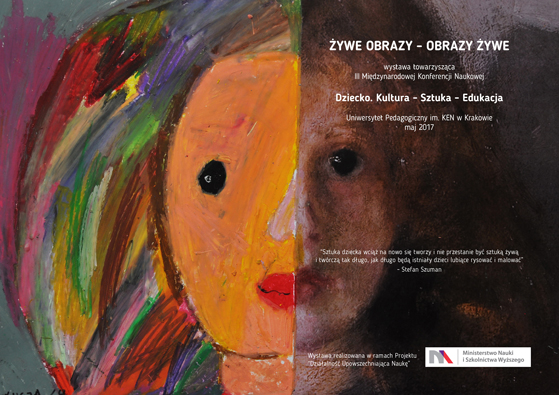 Plakat informujący o wystawie „Żywe obrazy – obrazy żywe”