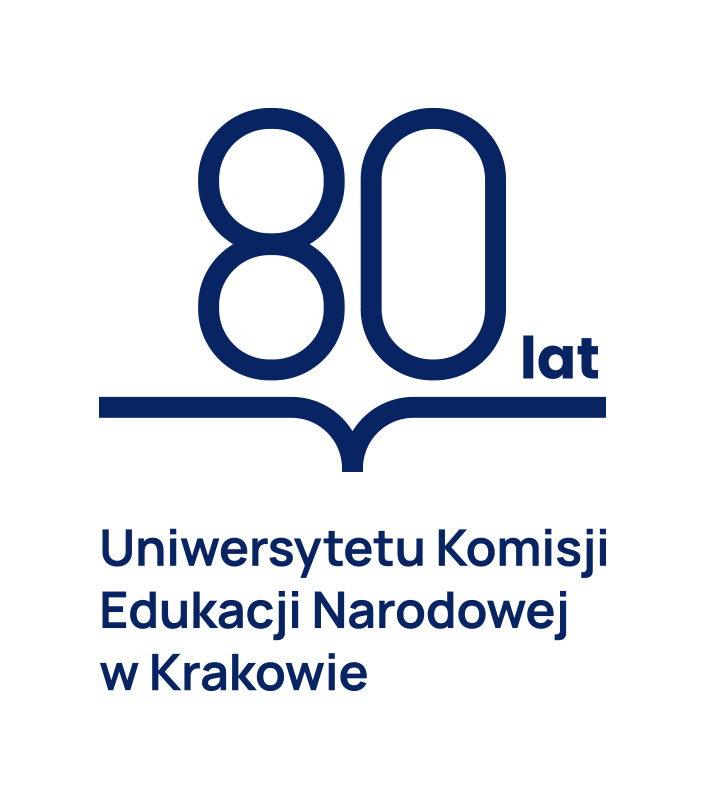 logo jubileuszowe UKEN; tekst: 80 lat Uniwersytetu Komisji Edukacji Narodowej w Krakowie